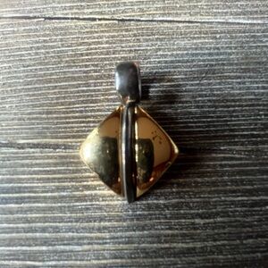 Vintage Gold & Silver Necklace Pendant 2”